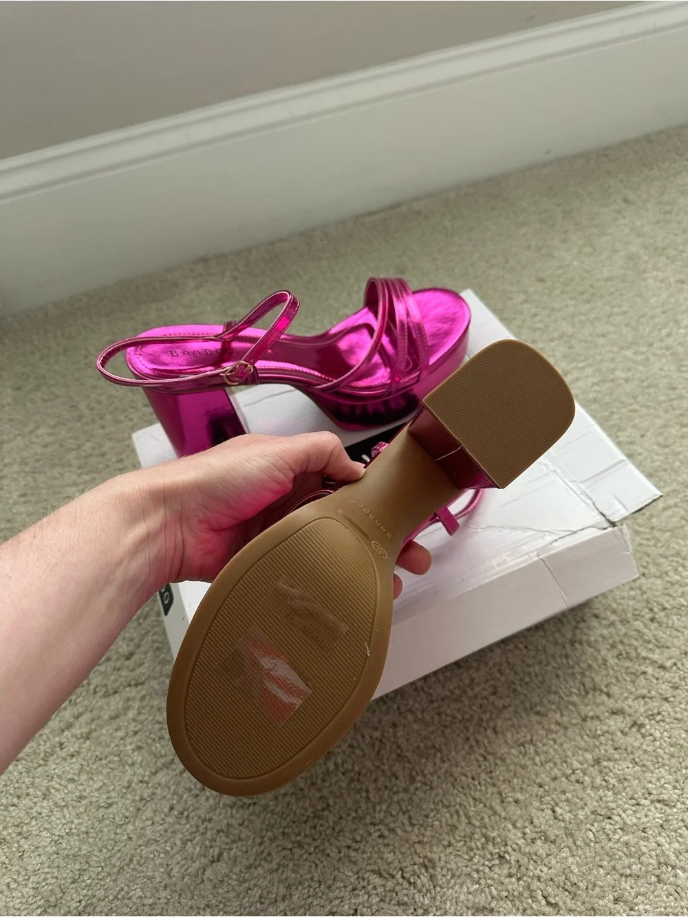 BAMBOO Strikeout-17 Casual Heel - Fuchsia
